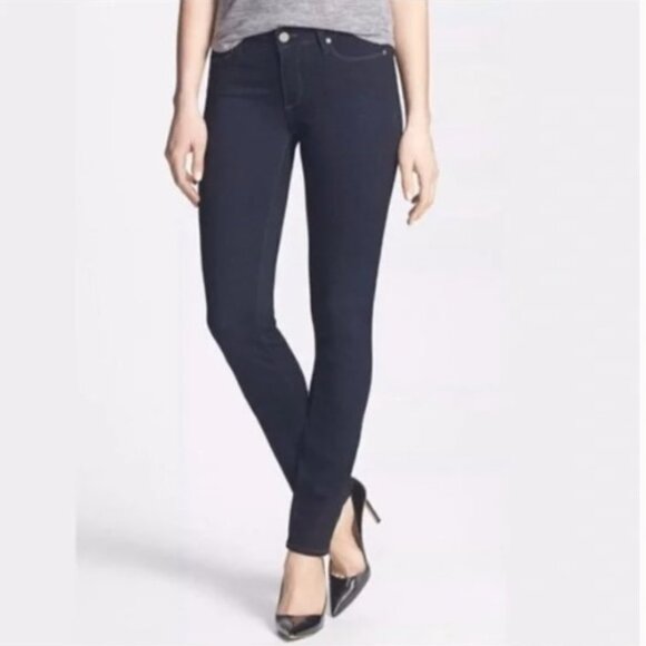 NWOT Paige Skyline Skinny Armstrong Dark Wash Size 25 x 30 Rise  8 - Picture 1 of 5